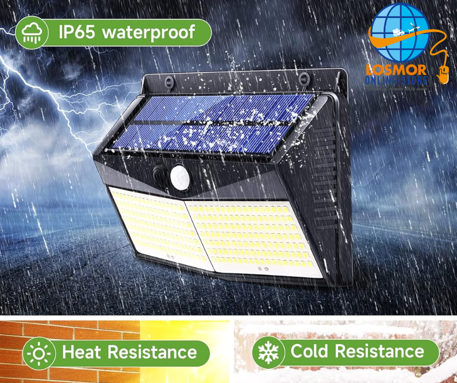 Luz Solar One Fire para exteriores con 1500 lúmenes de potencia Losmor Online Store