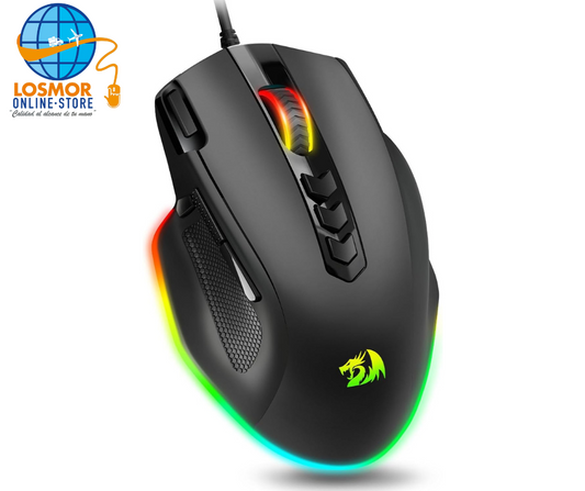 Redragon Mouse Gamer (Ratón) para juegos con cable, mouse ergonómico retroiluminado RGB de hasta 8000 DPI