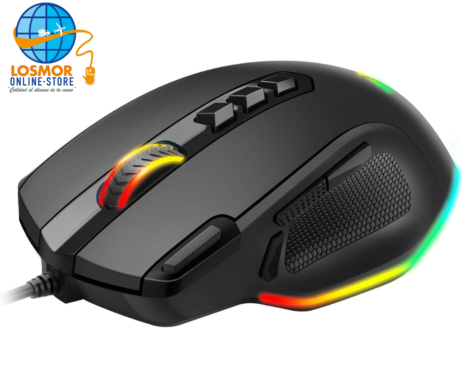 Redragon Mouse Gamer (Ratón) para juegos con cable, mouse ergonómico retroiluminado RGB de hasta 8000 DPI