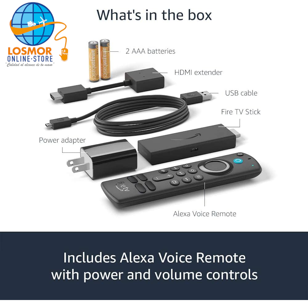 Amazon Fire TV Stick, HD, calidad nítida de imagen, streaming rápido, TV en vivo y gratuita, control remoto por voz Alexa que controla la televisión