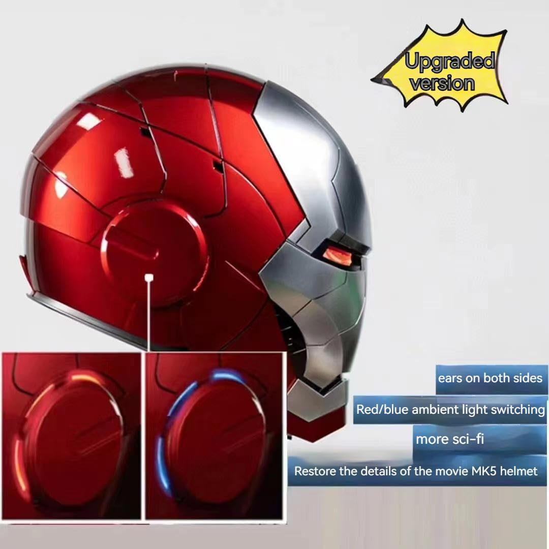 Iron-man MK 5 Casco Electrónico Abierto/Cerrado Máscara Iron-man