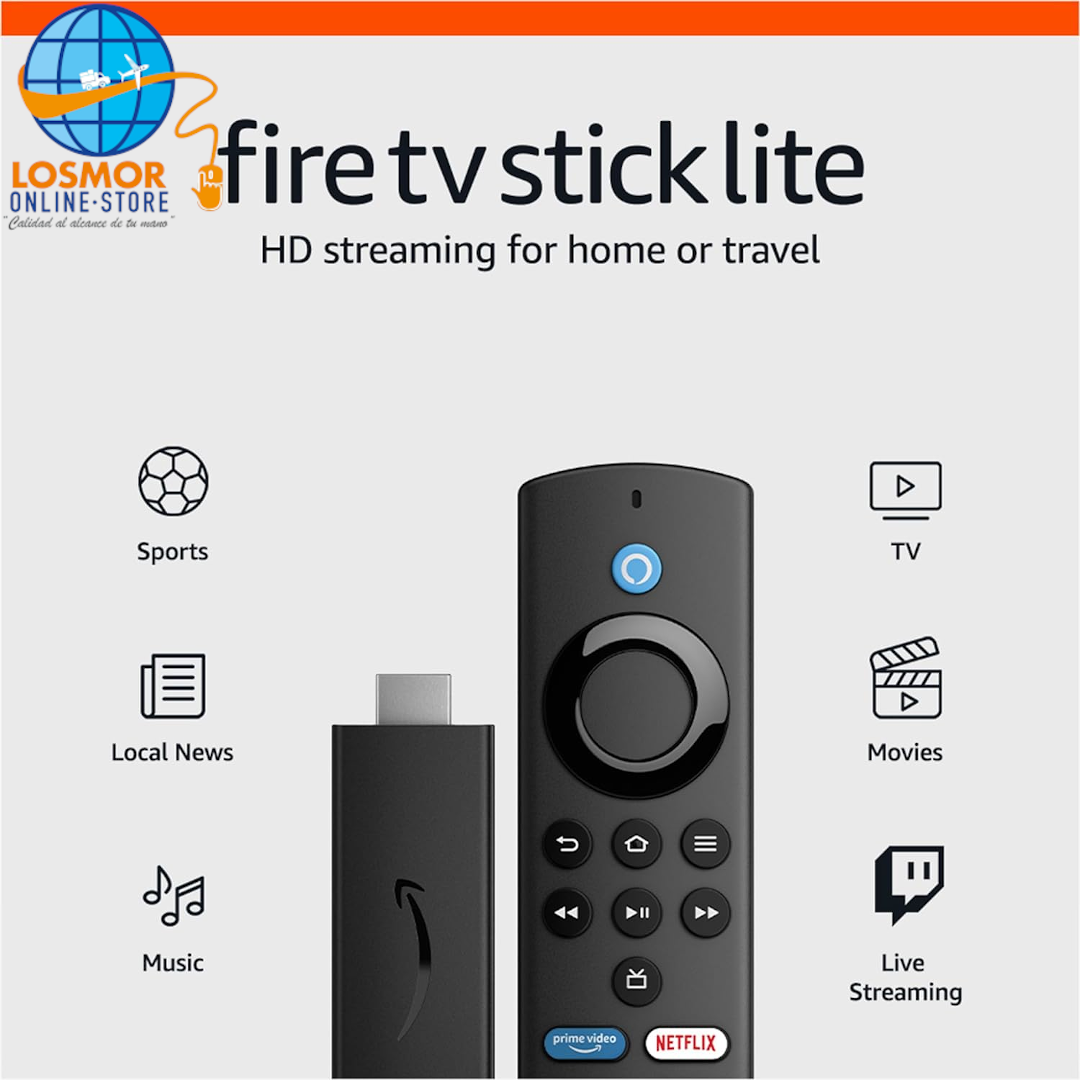 Amazon Fire TV Stick Lite control remoto por voz Alexa | Lite (no controla la televisión), dispositivo de streaming en HD