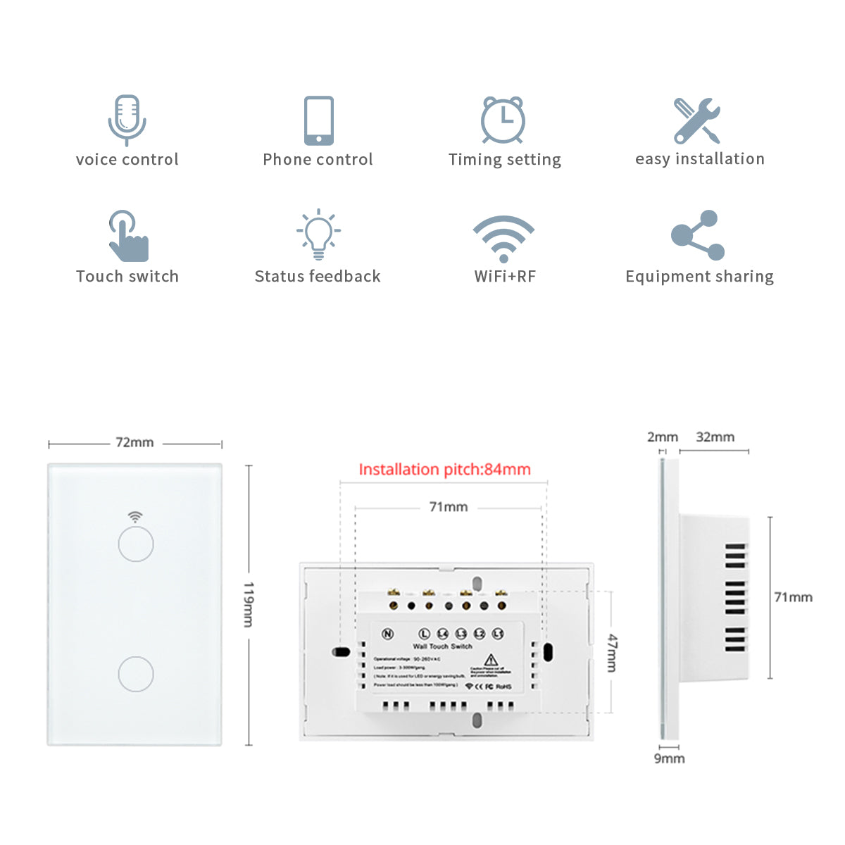 Interruptor Inteligente compatible con Alexa y Google Home