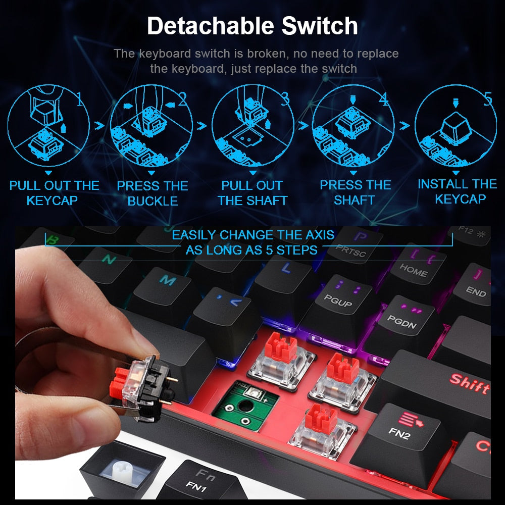 Teclado Mecánico Gaming Mini con Cable de Redragon